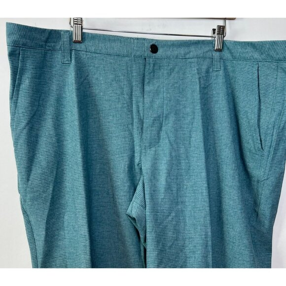 George Flat Front Shorts Blue Green Teal Polyester Spandex Lightweight Size 42 - Picture 4 of 8